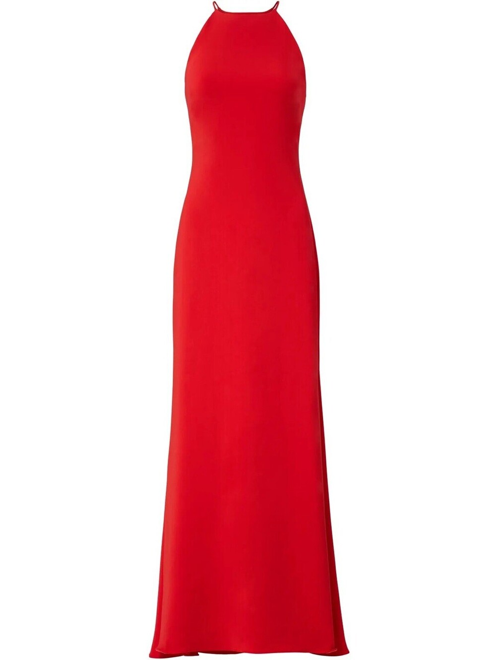 Calvin Klein Lady in Red Crepe Halter Open Back Evening Dress Sz 4.